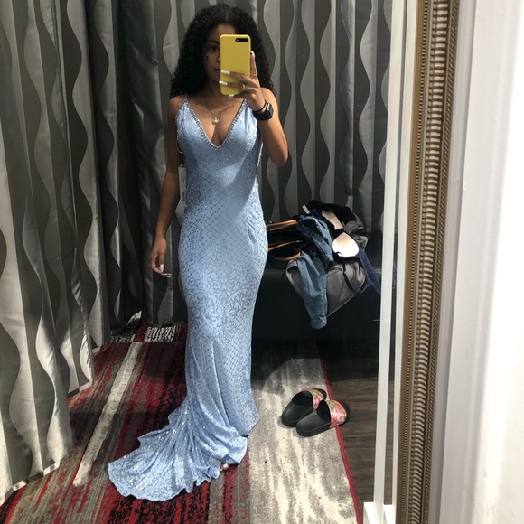 Baby blue Jovani prom dress - Picture 1 of 2